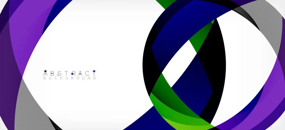 Geometric abstract background. Circle created with overlapping color shapes Illustrazione stock