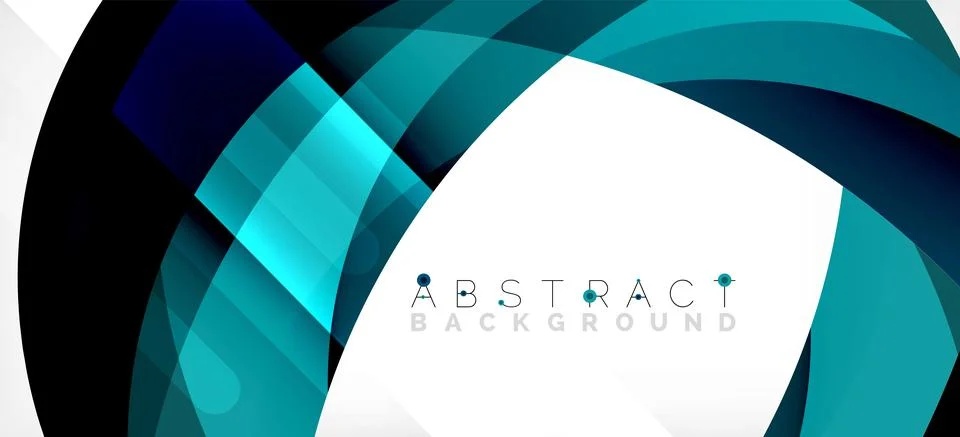 Geometric abstract background. Circle created with overlapping color shapes Stock Illustration