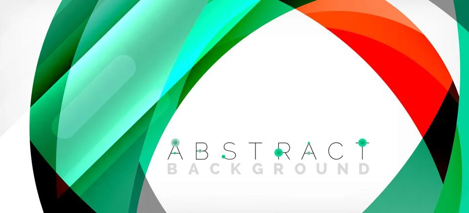 Geometric abstract background. Circle created with overlapping color shapes Illustrazione stock