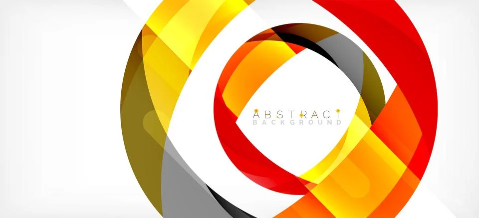 Geometric abstract background. Circle created with overlapping color shapes Illustrazione stock
