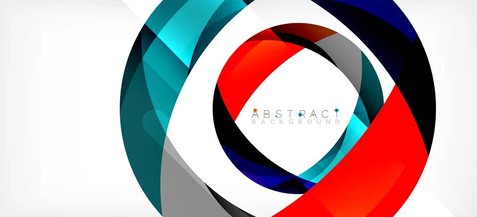 Geometric abstract background. Circle created with overlapping color shapes Illustrazione stock