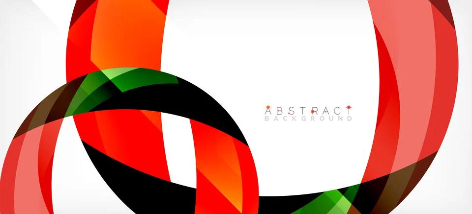 Geometric abstract background. Circle created with overlapping color shapes Stock Illustration