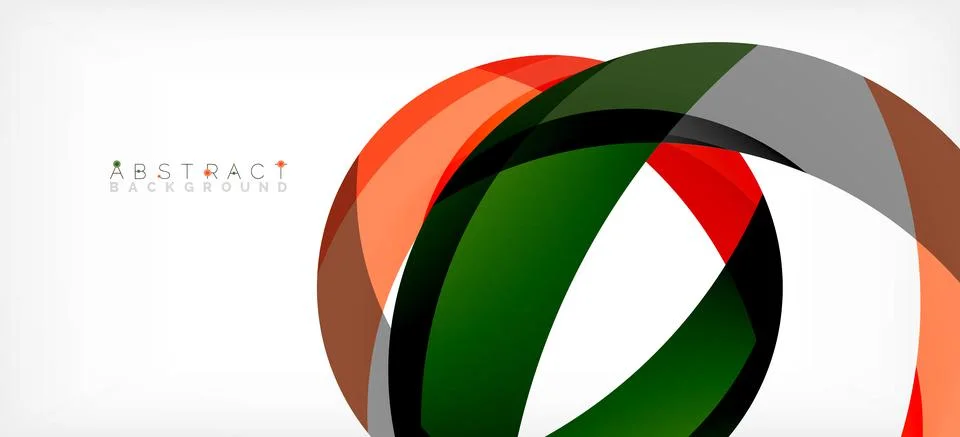 Geometric abstract background. Circle created with overlapping color shapes 스톡 일러스트