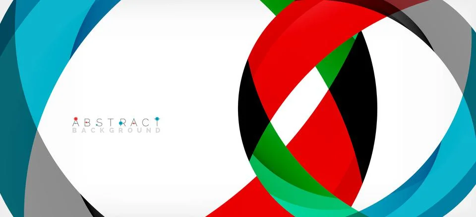 Geometric abstract background. Circle created with overlapping color shapes 스톡 일러스트