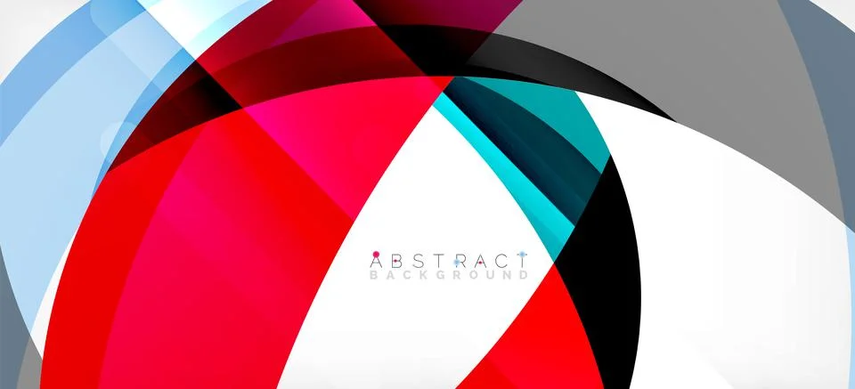 Geometric abstract background. Circle created with overlapping color shapes イラスト素材