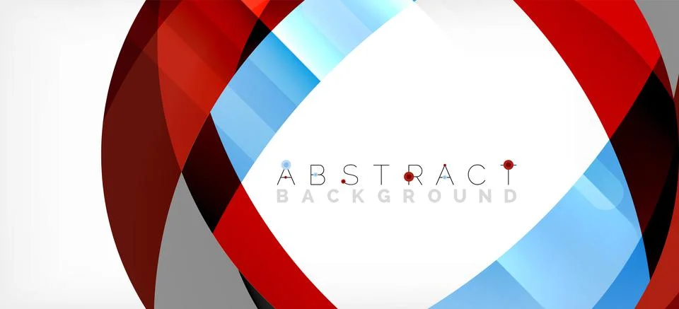 Geometric abstract background. Circle created with overlapping color shapes Illustrazione stock