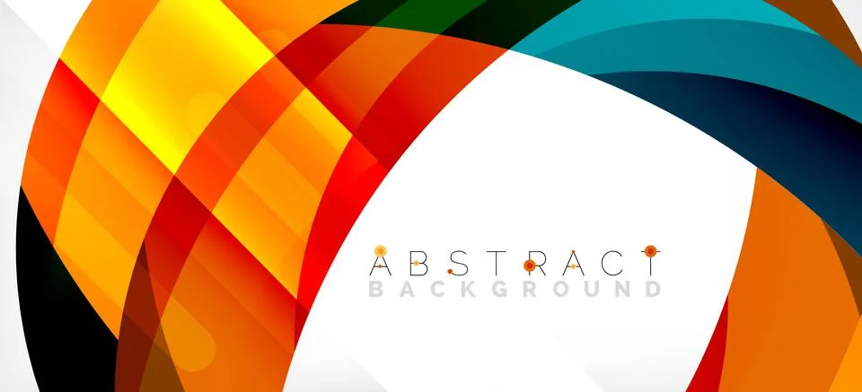 Geometric abstract background. Circle created with overlapping color shapes Illustrazione stock
