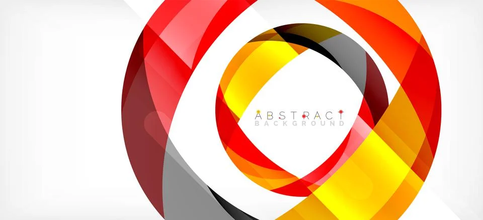 Geometric abstract background. Circle created with overlapping color shapes Illustrazione stock