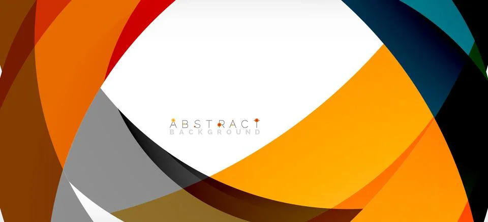 Geometric abstract background. Circle created with overlapping color shapes イラスト素材