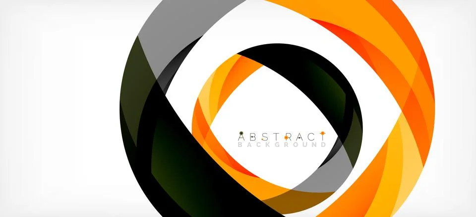 Geometric abstract background. Circle created with overlapping color shapes Illustrazione stock