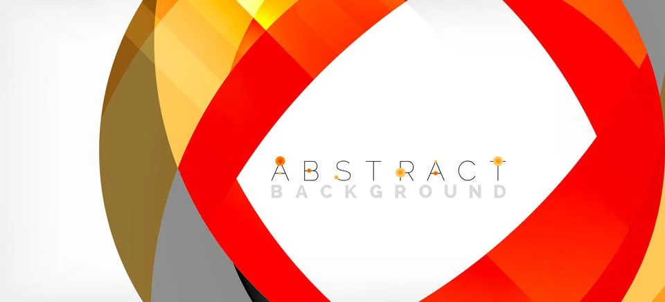 Geometric abstract background. Circle created with overlapping color shapes 스톡 일러스트