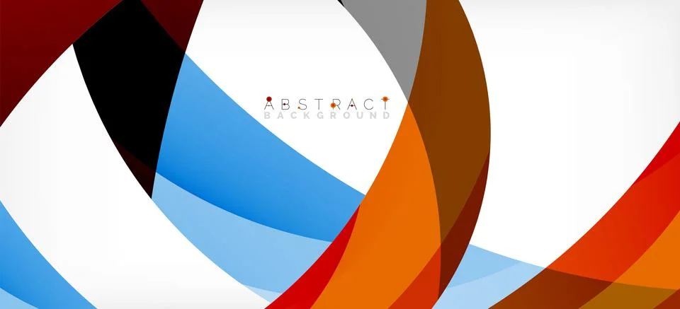 Geometric abstract background. Circle created with overlapping color shapes Stock Illustration