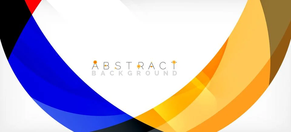 Geometric abstract background. Circle created with overlapping color shapes Illustrazione stock