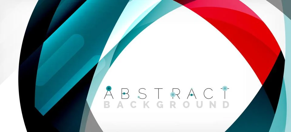 Geometric abstract background. Circle created with overlapping color shapes Illustrazione stock