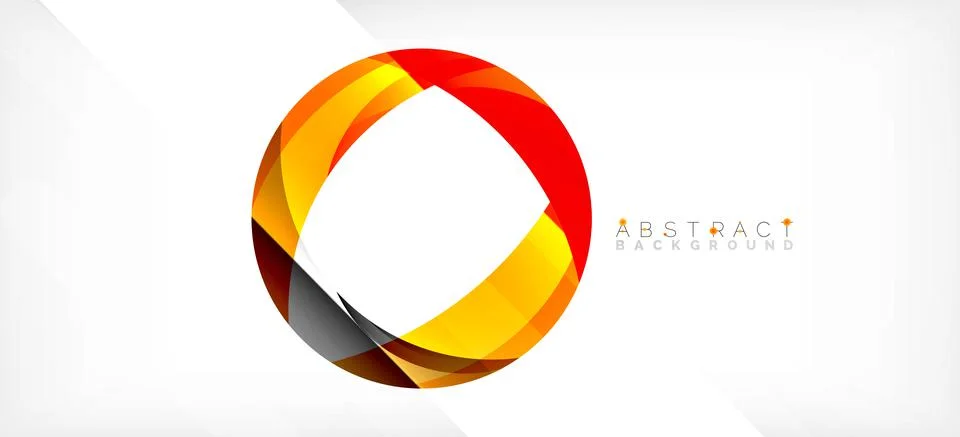 Geometric abstract background. Circle created with overlapping color shapes Illustrazione stock