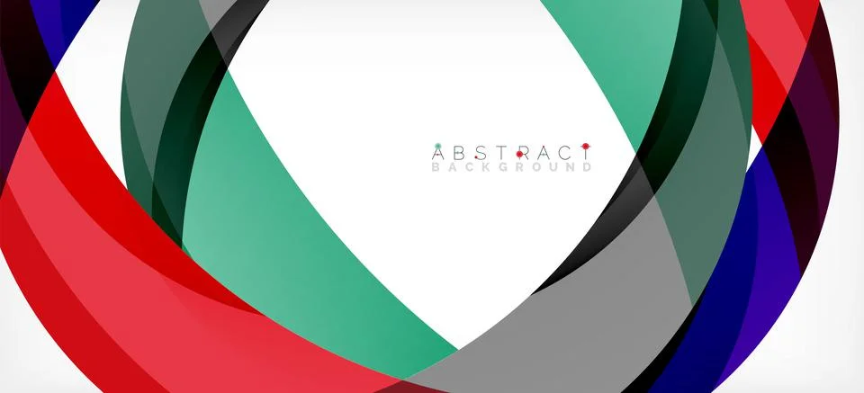 Geometric abstract background. Circle created with overlapping color shapes Illustrazione stock