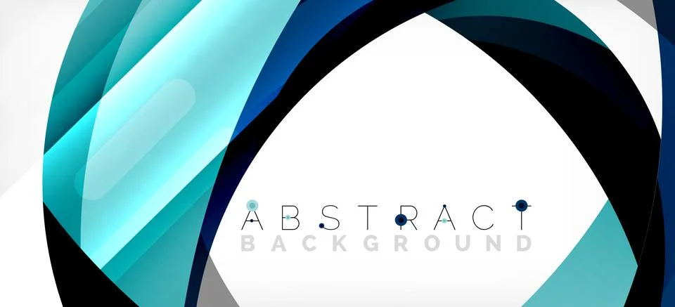 Geometric abstract background. Circle created with overlapping color shapes Illustrazione stock