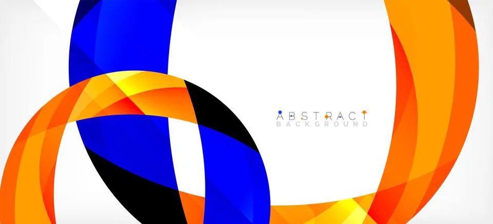 Geometric abstract background. Circle created with overlapping color shapes Illustrazione stock