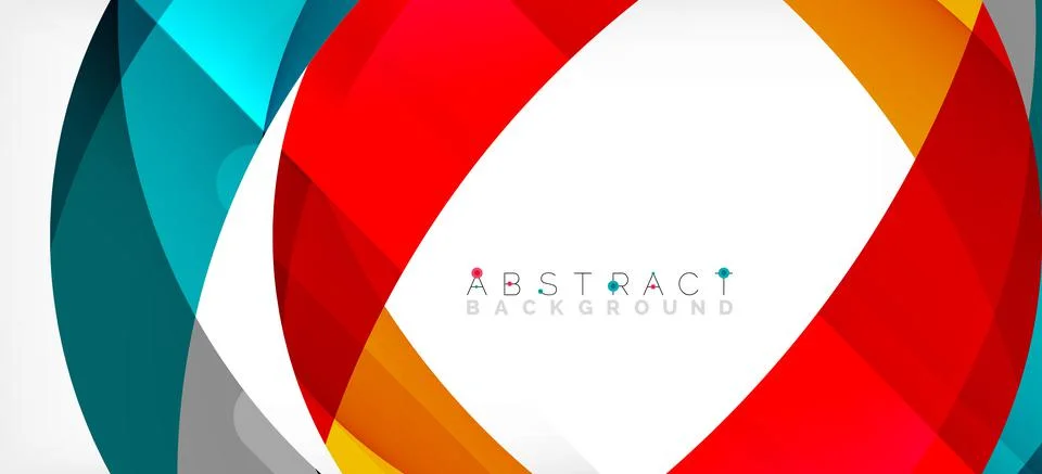 Geometric abstract background. Circle created with overlapping color shapes Stock Illustration