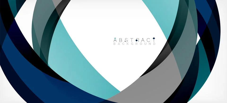Geometric abstract background. Circle created with overlapping color shapes Illustrazione stock