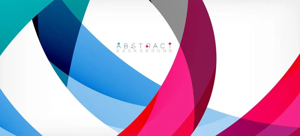 Geometric abstract background. Circle created with overlapping color shapes 스톡 일러스트