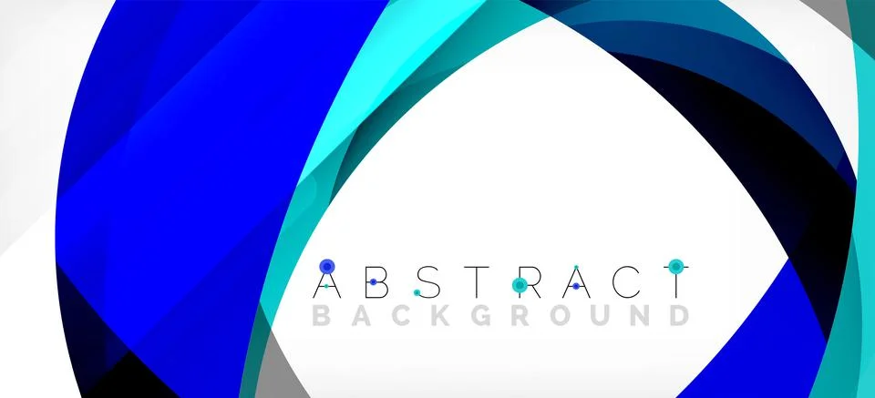 Geometric abstract background. Circle created with overlapping color shapes Illustrazione stock