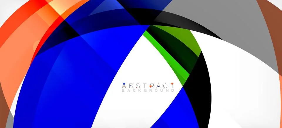 Geometric abstract background. Circle created with overlapping color shapes Illustrazione stock