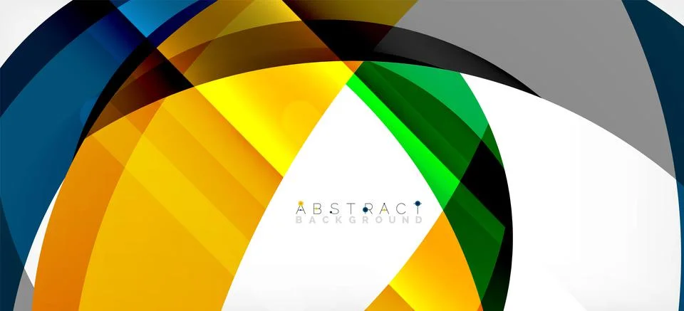 Geometric abstract background. Circle created with overlapping color shapes Stock Illustration