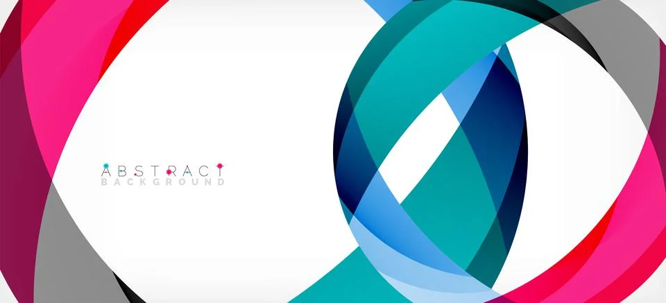 Geometric abstract background. Circle created with overlapping color shapes 스톡 일러스트