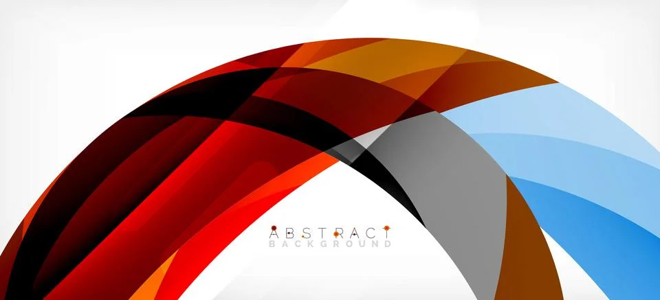 Geometric abstract background. Circle created with overlapping color shapes Illustrazione stock