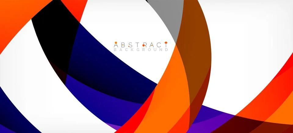 Geometric abstract background. Circle created with overlapping color shapes Illustrazione stock