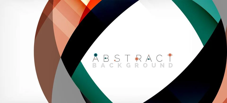 Geometric abstract background. Circle created with overlapping color shapes Illustrazione stock