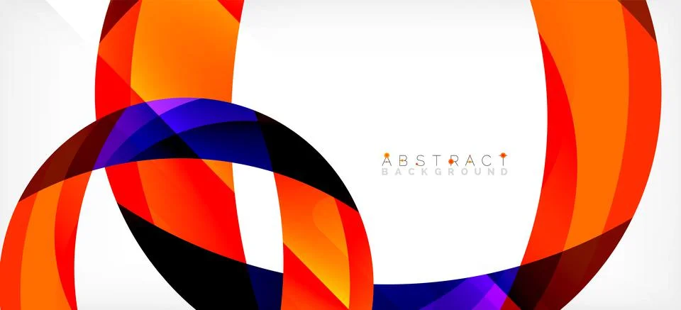Geometric abstract background. Circle created with overlapping color shapes Stock Illustration