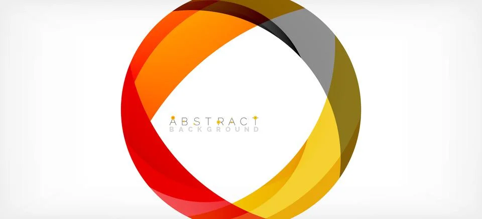 Geometric abstract background. Circle created with overlapping color shapes Illustrazione stock