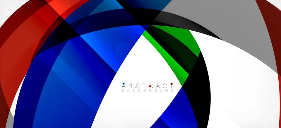 Geometric abstract background. Circle created with overlapping color shapes Illustrazione stock