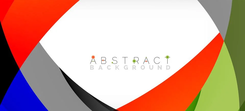 Geometric abstract background. Circle created with overlapping color shapes Illustrazione stock