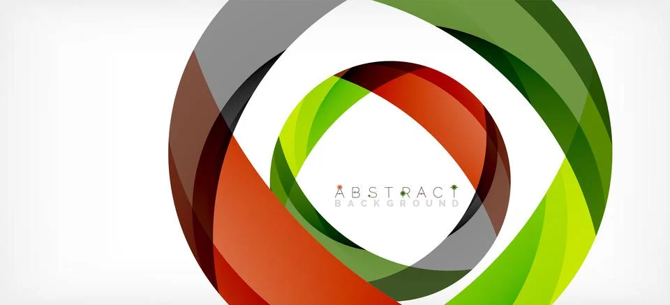Geometric abstract background. Circle created with overlapping color shapes 스톡 일러스트