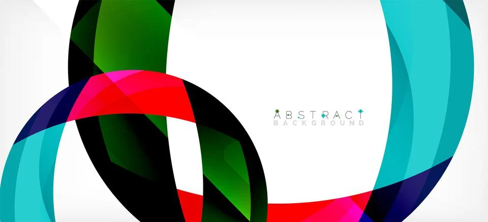 Geometric abstract background. Circle created with overlapping color shapes Stock Illustration