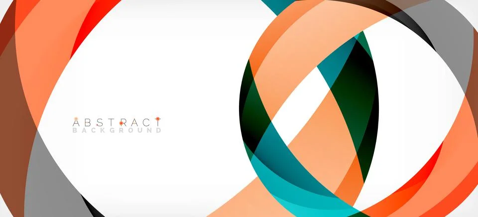 Geometric abstract background. Circle created with overlapping color shapes Stock Illustration