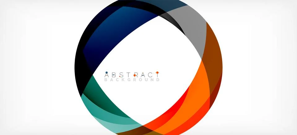 Geometric abstract background. Circle created with overlapping color shapes Stock Illustration