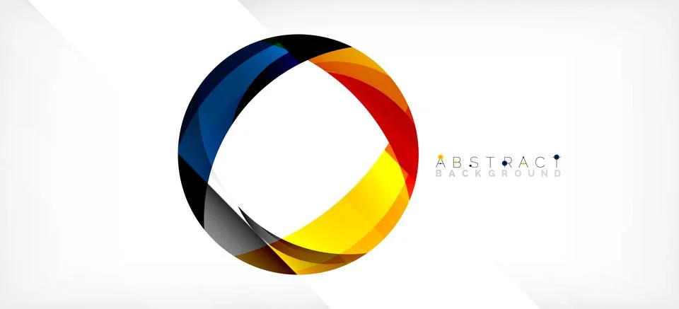 Geometric abstract background. Circle created with overlapping color shapes イラスト素材