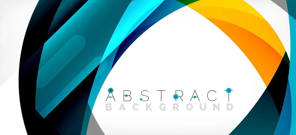 Geometric abstract background. Circle created with overlapping color shapes Illustrazione stock