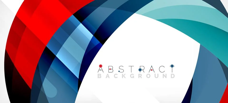 Geometric abstract background. Circle created with overlapping color shapes Illustrazione stock