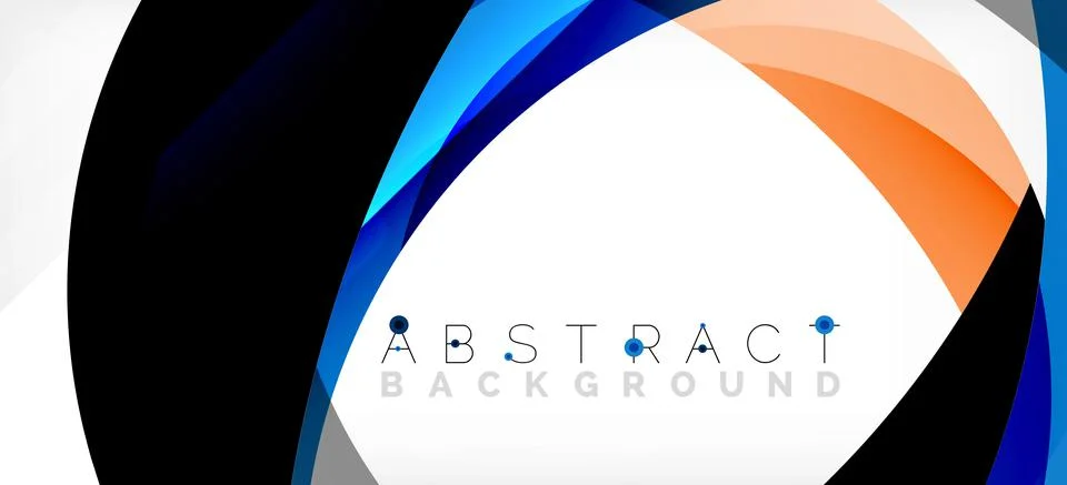 Geometric abstract background. Circle created with overlapping color shapes Illustrazione stock