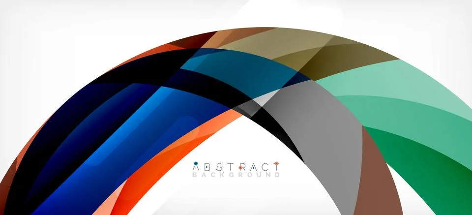 Geometric abstract background. Circle created with overlapping color shapes Illustrazione stock