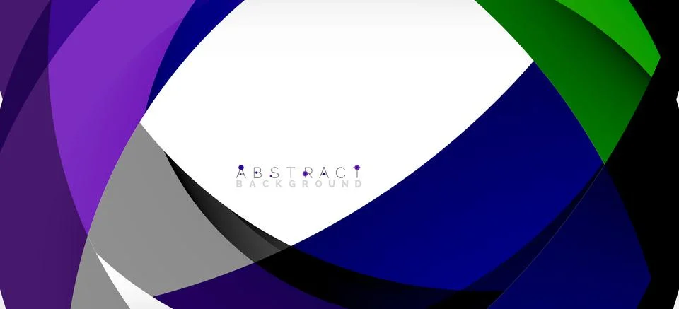 Geometric abstract background. Circle created with overlapping color shapes Stock Illustration