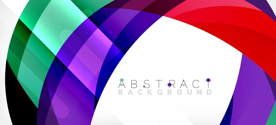 Geometric abstract background. Circle created with overlapping color shapes Illustrazione stock