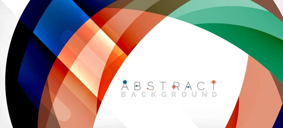 Geometric abstract background. Circle created with overlapping color shapes Illustrazione stock