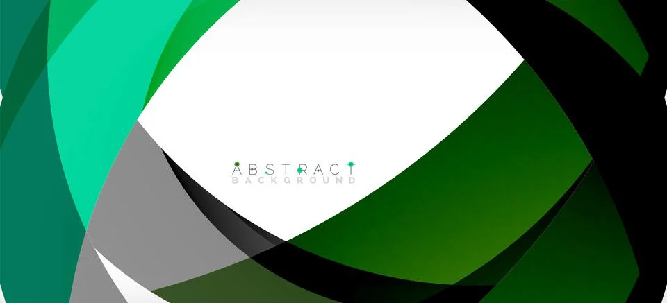 Geometric abstract background. Circle created with overlapping color shapes Illustrazione stock