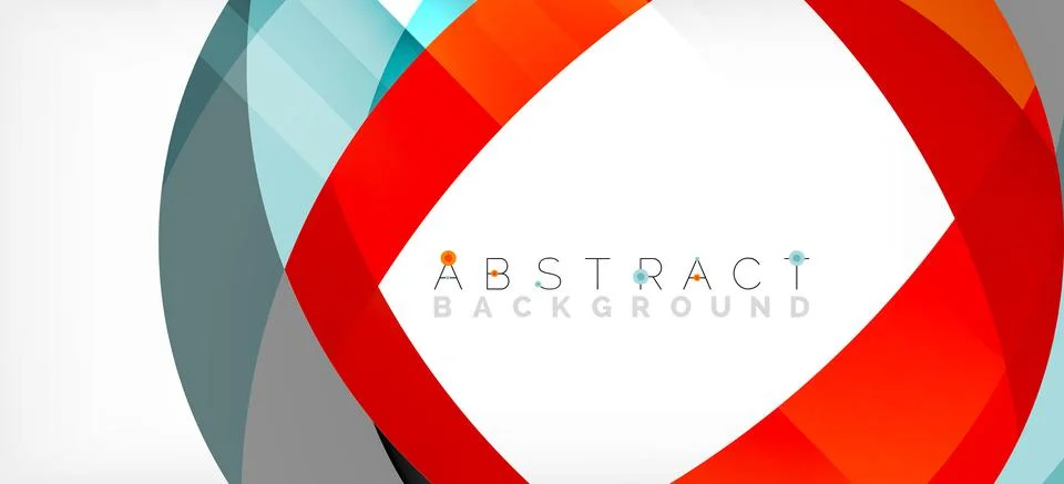 Geometric abstract background. Circle created with overlapping color shapes Illustrazione stock
